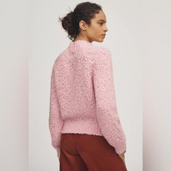 NWT Size S - Anthropologie Textured Mock-Neck Sweater (Made in Italy) - Picture 3 of 16